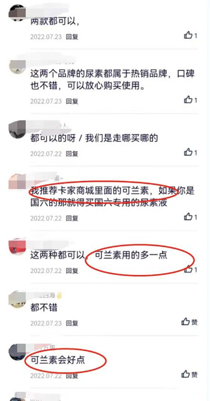 可蘭素,車用尿素